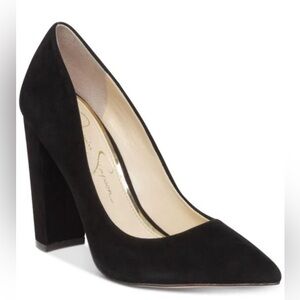 Jessica Simpson Women’s Black Tanysha Suede Pointed-toe Block Heel Pumps 6.5